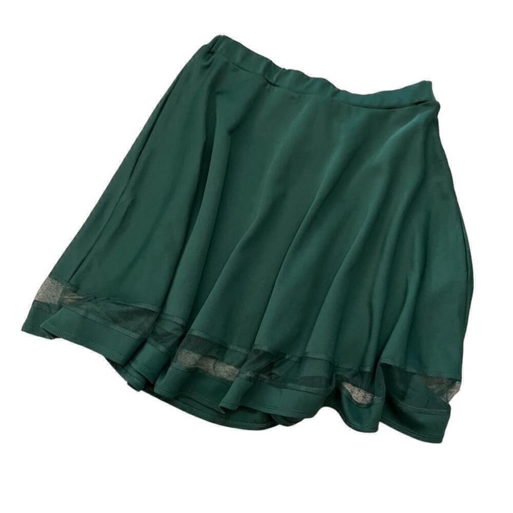 SHEIN Green High Elastic Waist Flowy Mid Length Bottom Cut Out Skirt XL